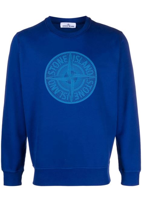 felpa Industrial One in cotone blu elettrico STONE ISLAND | 791566559V0022